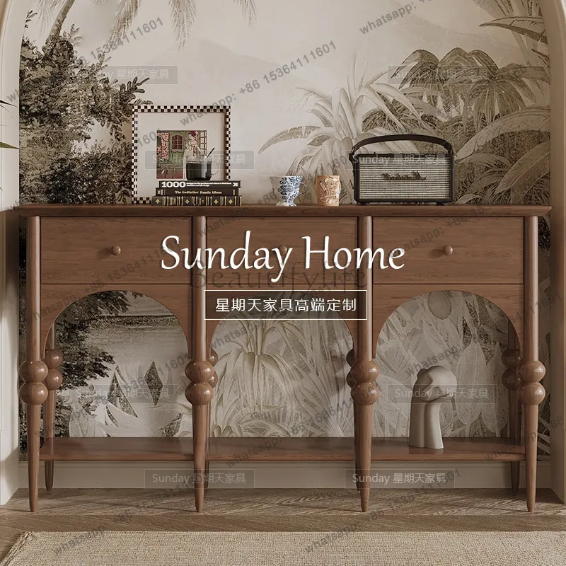 Factory Direct Nordic vintage entryway table, living room hallway entryway counter, modern minimalist storage rack