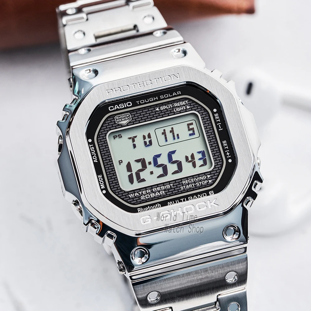 Casio watch for men g shock Light energy of small silver 200m Waterproof quartz men watch reloj casio hombre GMW-B5000D-1