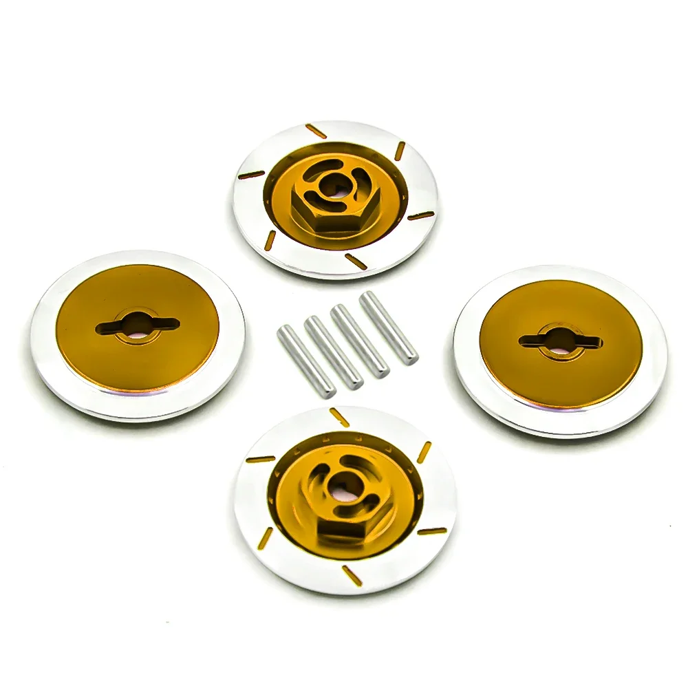 Lot de 4 adaptateurs de moyeu hexagonal en métal pour roue de frein Tamiya TT01 TT02 HPI HSP 94123 Sakura D4 1/10 RC sur route (violet