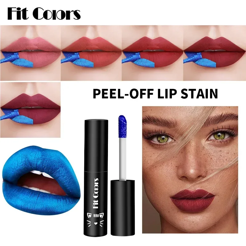 5 kleuren Matte Peel Off Vloeibare Lipstick Waterdicht Hydraterende Mode Lipgloss Blijvende 24 uur Geen vervaging Nieuwe Populaire Lip Glazuur 4 ml