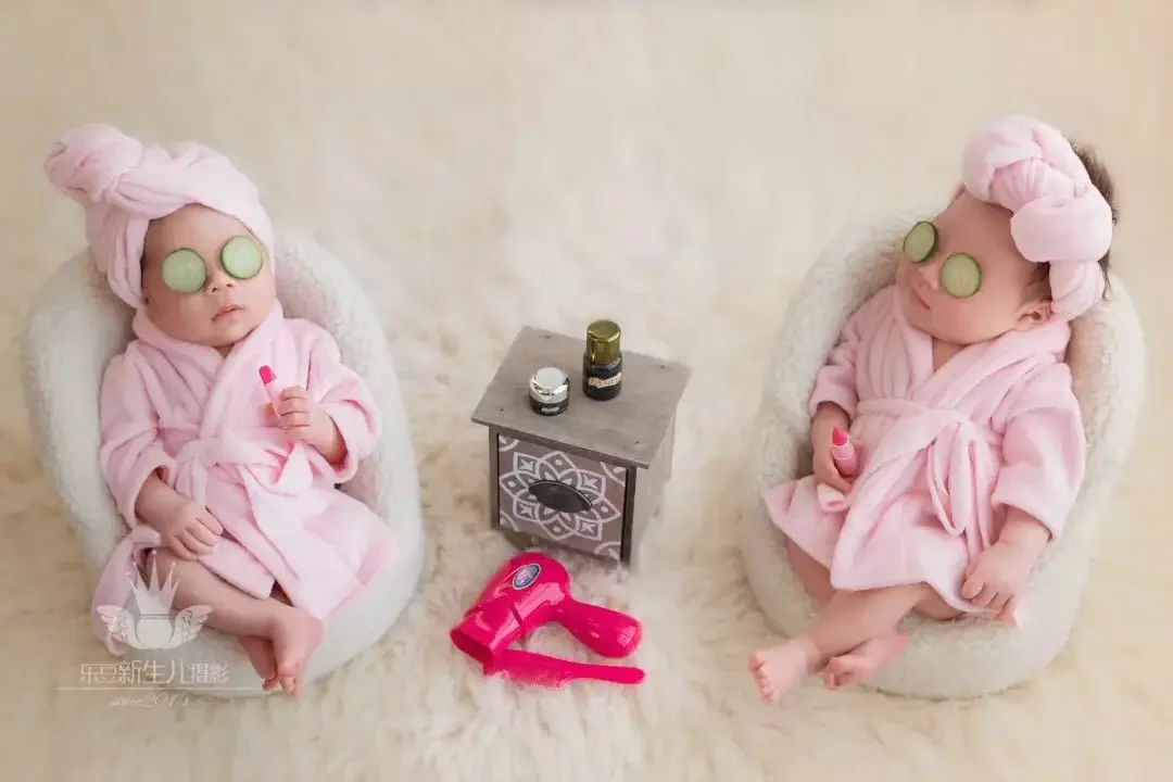 Infant Baby Bathrobe Costume Sets Outfit Newborn Photography Props 0-3M Newborn Baby Photoshoot Accessories