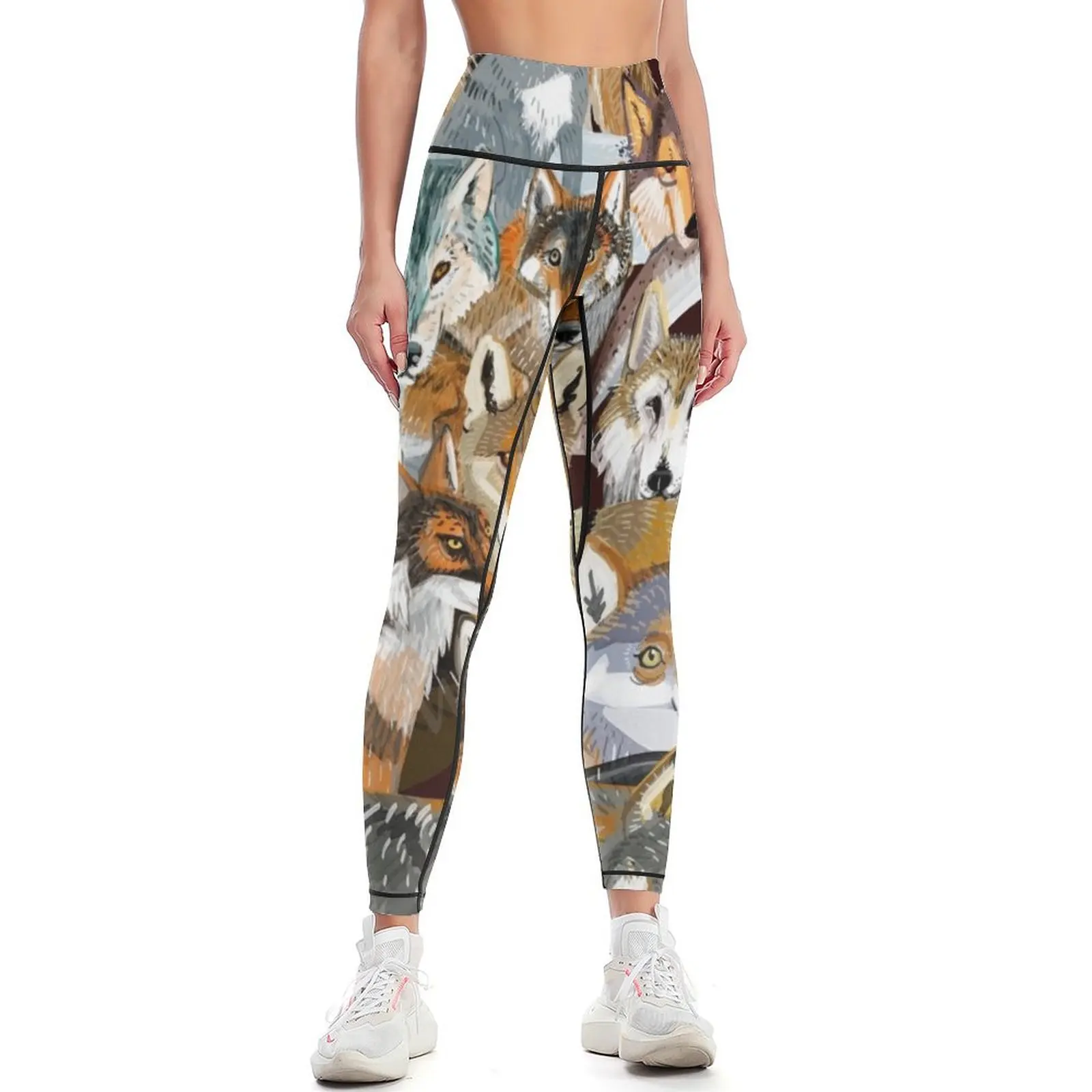 Wolves oclock Time to Wolf Leggings for girls gym pants exercise clothing for Womens Leggings