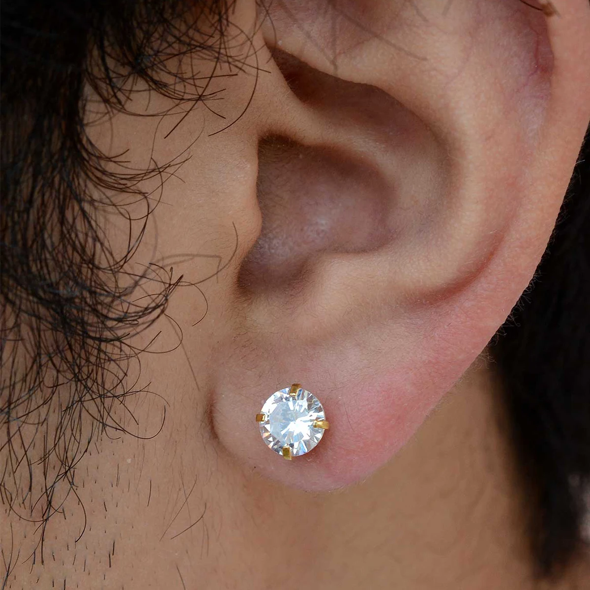 1Pair Stainless Steel Crystal Screw Back Stud Flat Earrings for Women Men Punk Cool Clear Cubic Zirconia Tiny Piercing New Style
