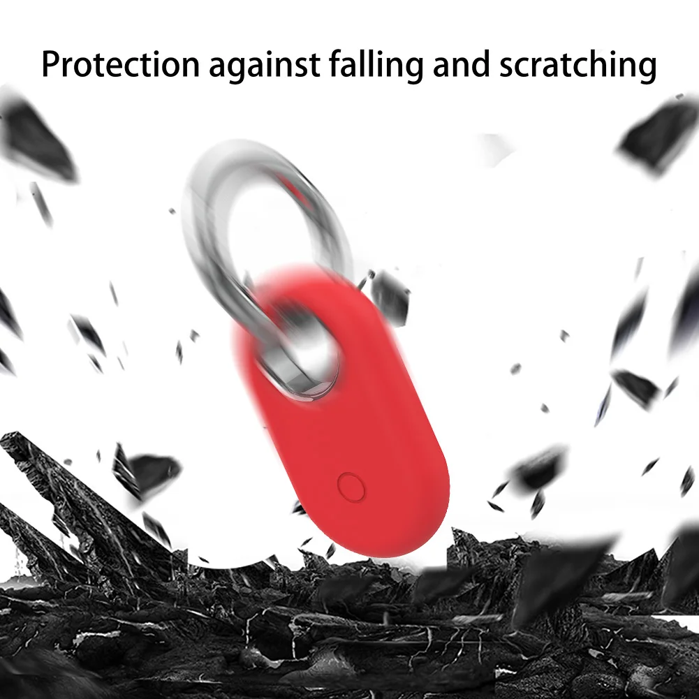 Silicone Case Protective Case Anti-Drop Protector Case Shockproof Protective Cover Waterproof with Keychain for Galaxy SmartTag2