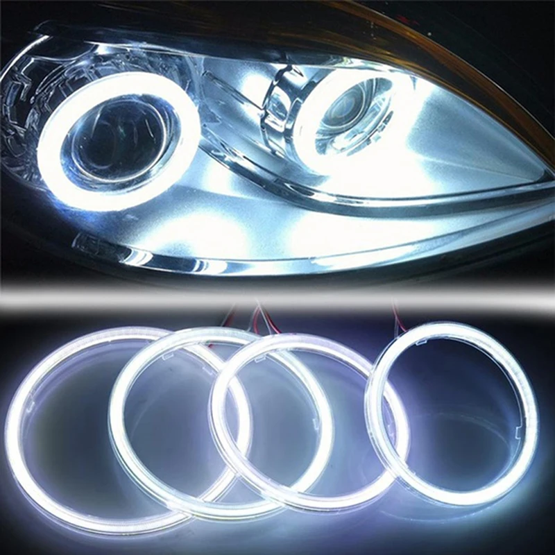 

White COB SMD Angel Eyes Car LED Fog Light Ring DRL Headlight Lamp Decoration