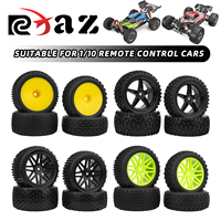 RCXAZ 4PCS Rim Rubber Tires Tyre Wheel for 1/10 RC Crawler HSP Redcat Traxxas Tamiya HPI wltoys 144001 124018 124019 12428 fy-03