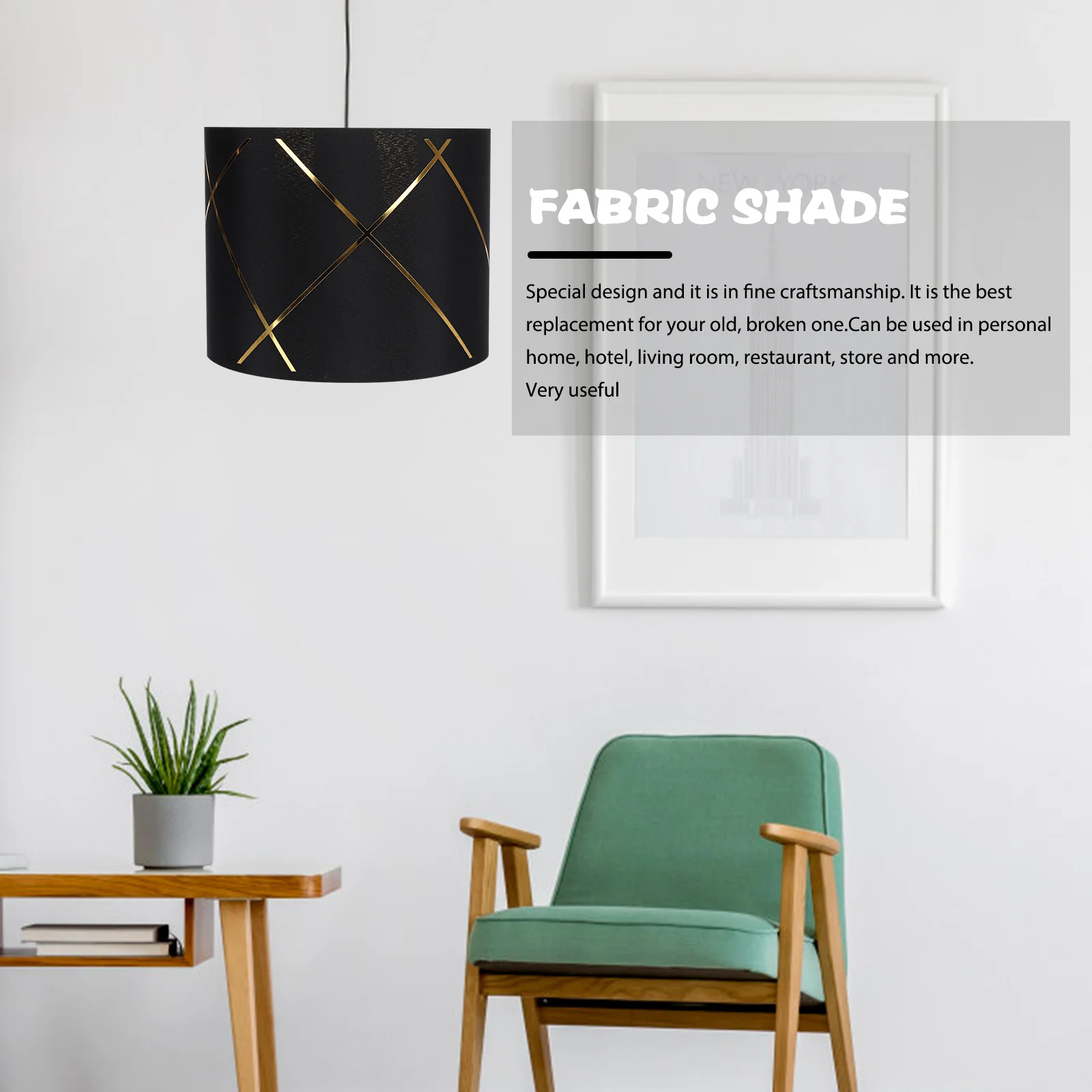 

Small Cloth Lampshade Drum Shade E27 Socket Fit for Bedside Ceiling Chandelier Indoor Lamp Living Room Hotel Store Use