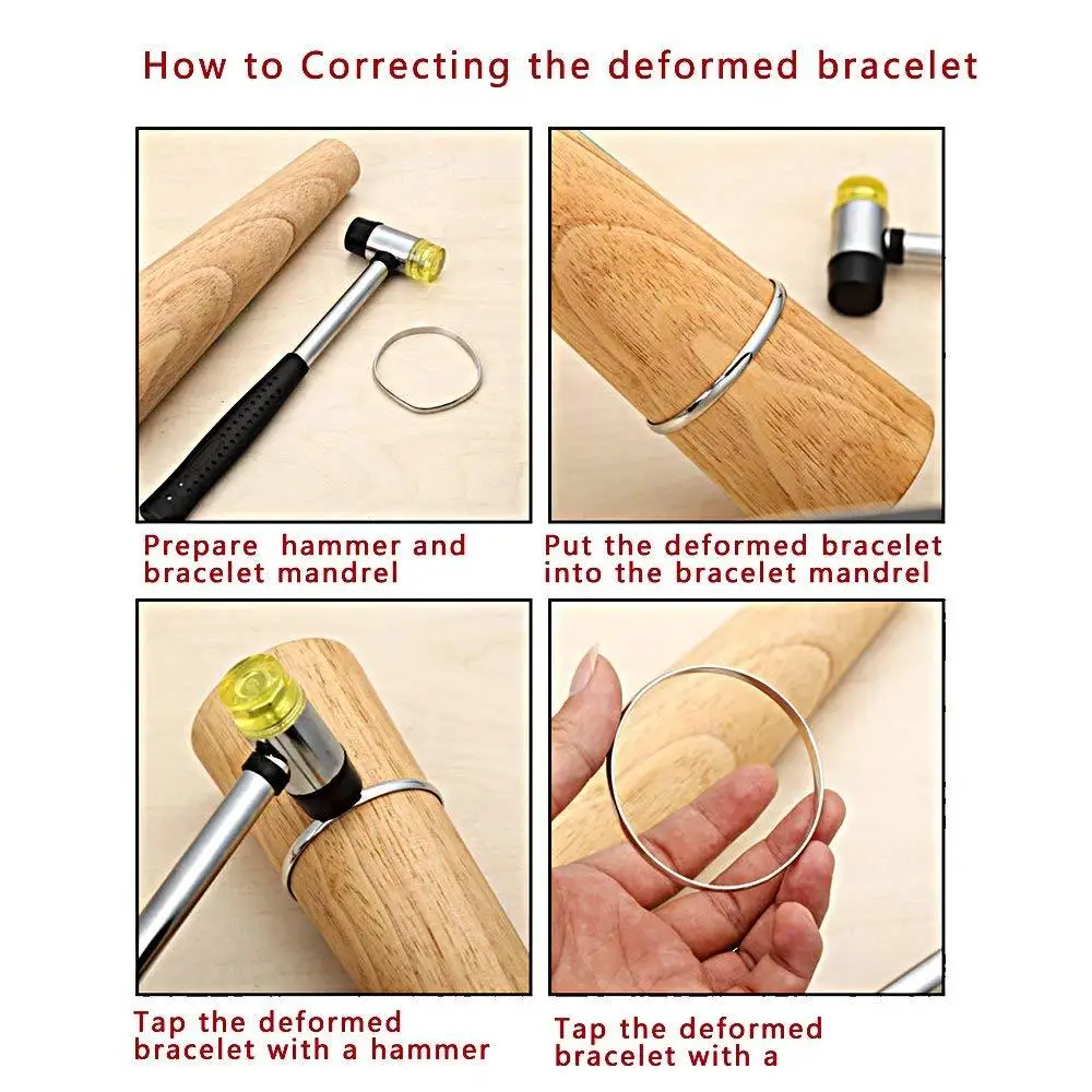 Hard Wood Round Bracelet Sizing Bangle Wire Wrapping Tool for Jewelry
