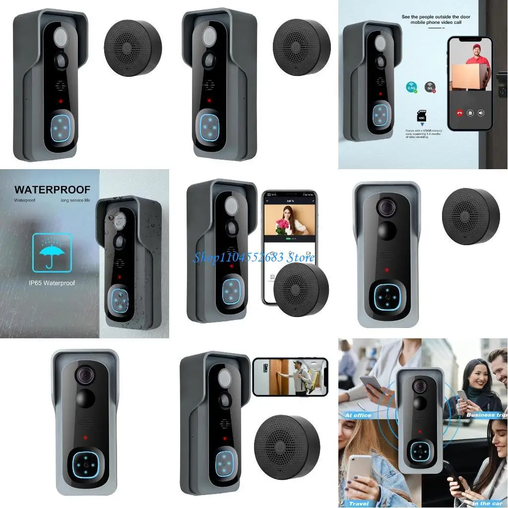 

Y6GD беспроводной видео дверной звонок с колокольчиками, 2-сторонний звуковой дверной звонок, дверной звонок с обнаружением