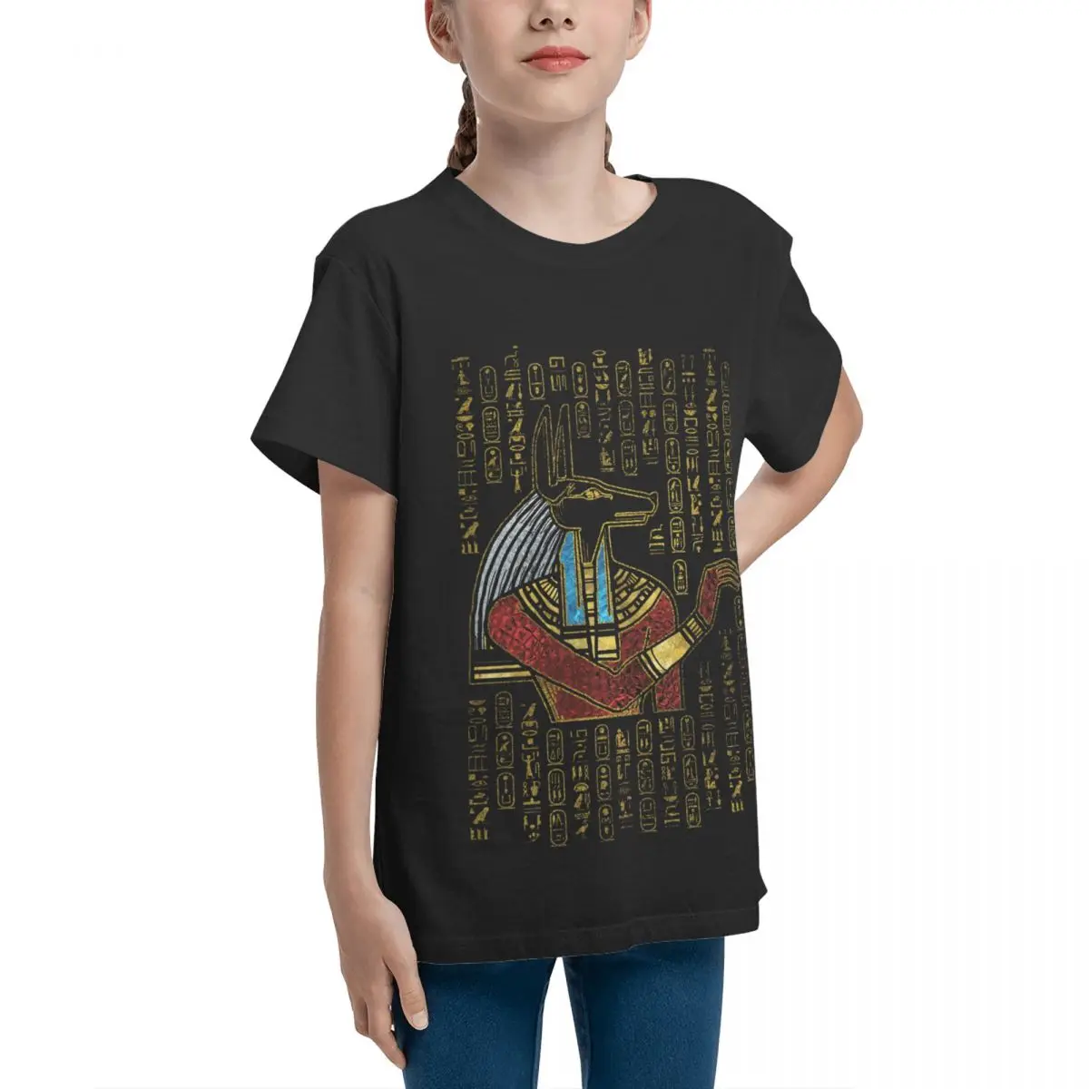 Modern Egyptian Anubis Ornament Classic For Sale Adolescents Basic Short Sleeve T-Shirt Tees Graphic competition Sarcastic