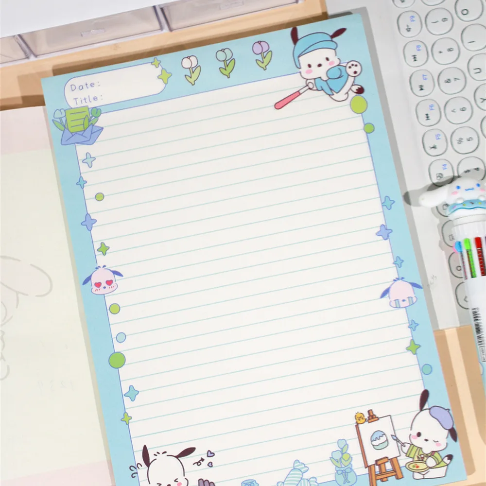 New Sanrio Cinnamoroll B5 Scribbling Pad Study Paper Can Be Torn Cartoon My Melody Kuromi Word Book Anime Pochacco Sketch Book