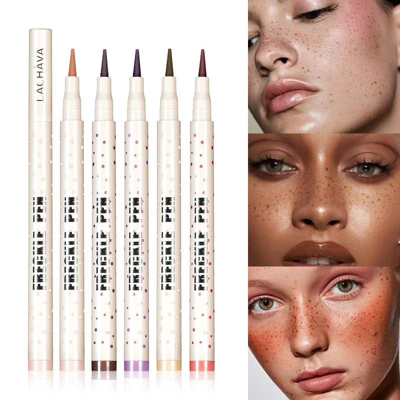 5pcs Face Fake Freckles Pen Natural Waterproof Lifelike Fake Freckles Pen for Long Lasting Look Dot Spot Pen Makep Tool Cosmetic