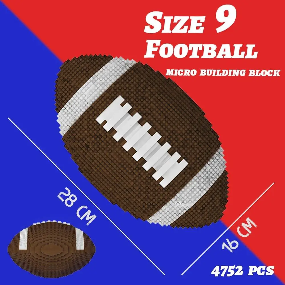 Conjunto de microblocos para estádio de futebol de 9 tamanhos (4752 peças): modelo em escala 1:1 para colecionadores e crianças
