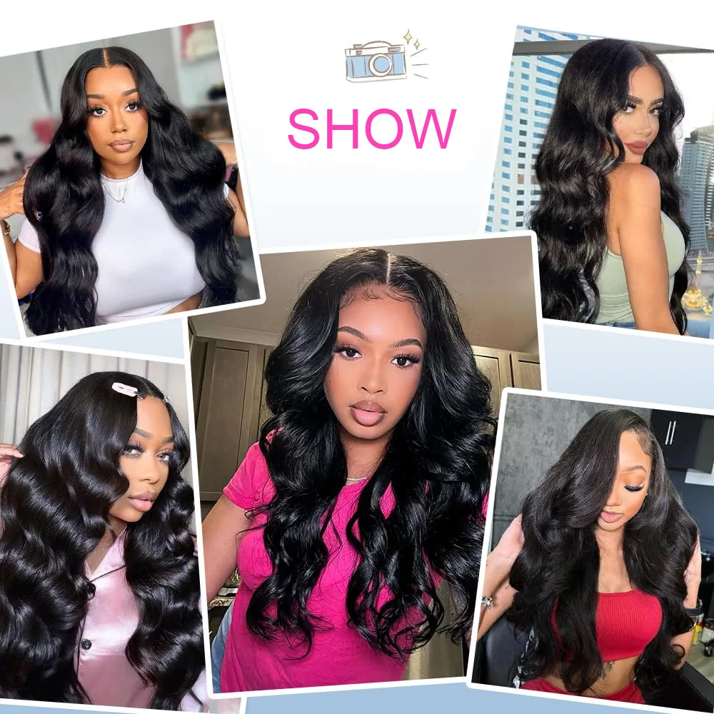 13x6 Body Wave Lace Front Wigs 100%  Human Hair Wig 40inch13x4 Pre Plucked Human Hair Wigs 250 Density  Body Wave  5x5 Ready to Go HD Lace Glueless Wigs for Women Natural Black Brazilian image 7