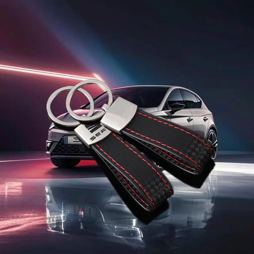 Leather car keychain suitable for SEAT automotive parts