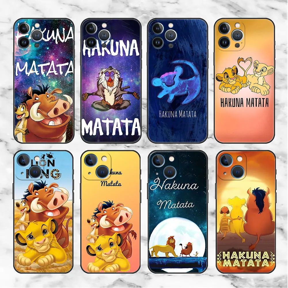 Funda Case For Apple iPhone 11 13 Pro Max 12 XR X XS 7 8 Plus SE 2020 6 6S 5 5S Phone Cover Soft Coque Lion King Hakuna Matata