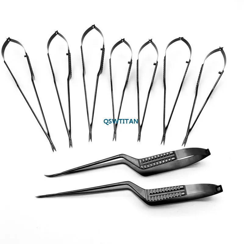 Micro Scissors Black Handle Neuro Micro Scissors Microsurgical Scissors Instruments Stainless Steel