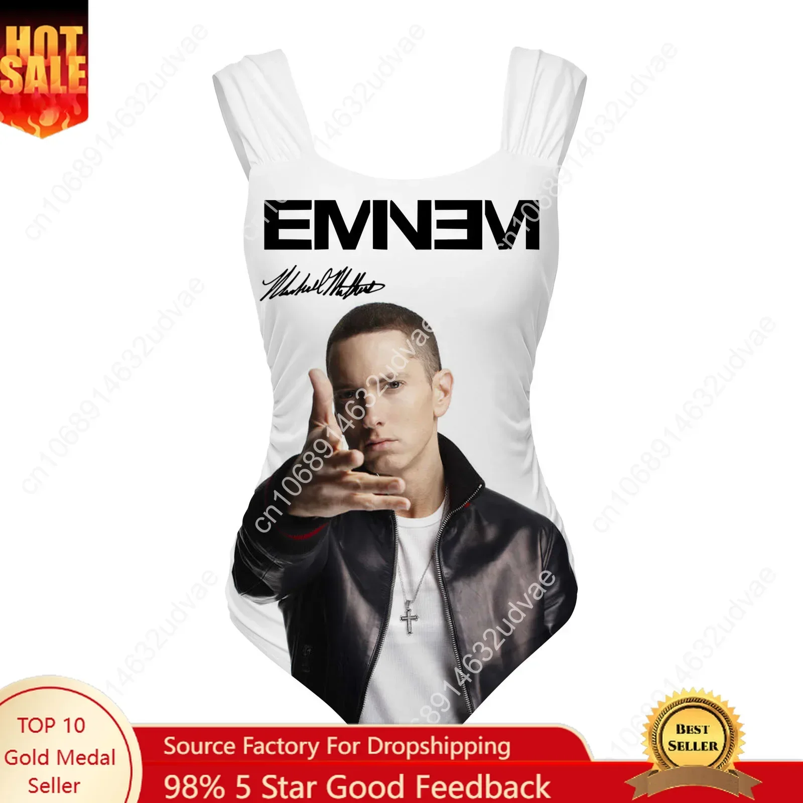 Eminem  Swimsuit Wide Strap Women Bathing Suits Personalized Swimwear Pool Party Sexy Bikini Customize Beachwear