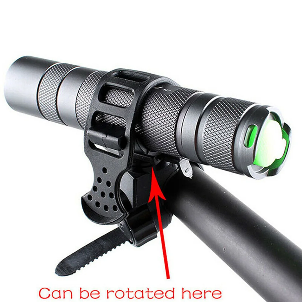 

360° Rotating Bicycle Lamp Holder Clip Adjustable Flashlight Clip Base Riding Equipment Light Mount New Hot sale