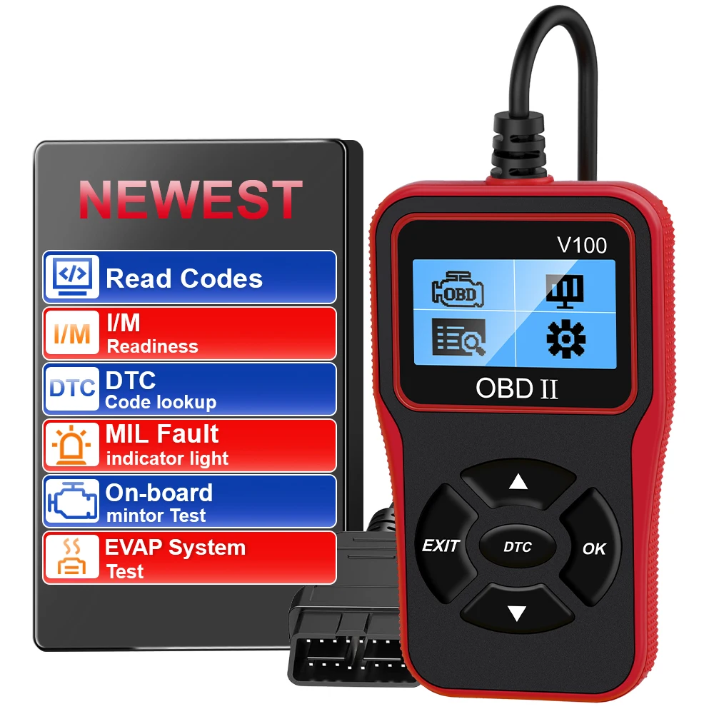 OBD2 Code Reader Car Diagnostic Tools V100 Plug and Play OBD 2 Scanner Digital Display Universal Auto Accessories OBDII EOBD