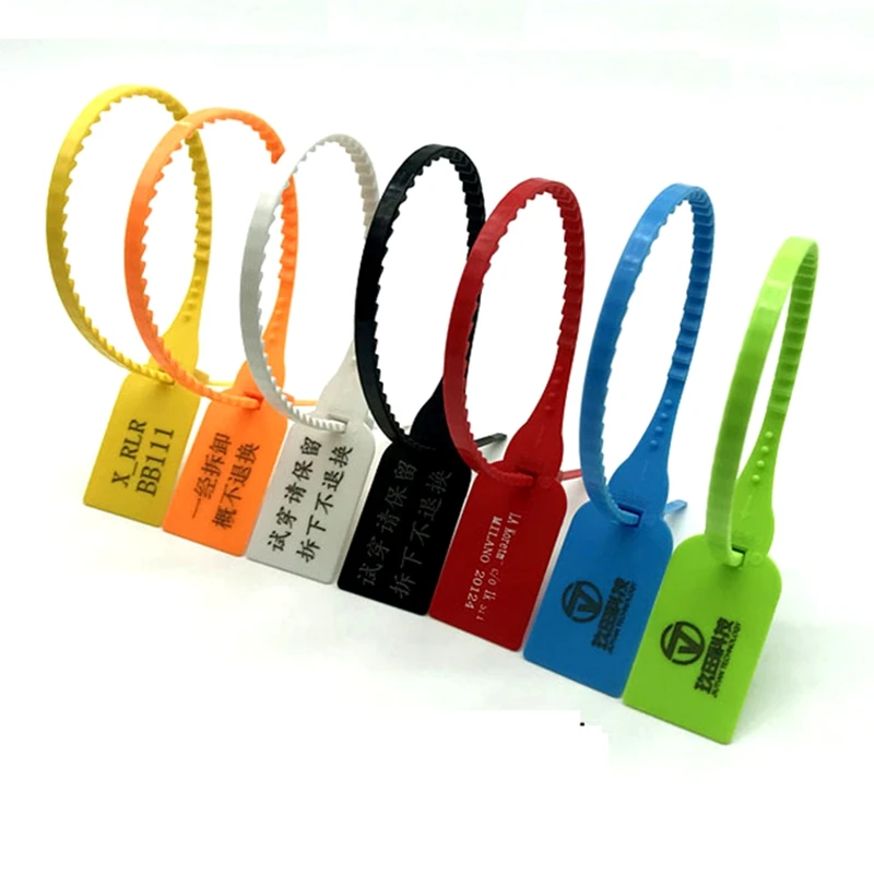 

100pcs Custom Logo Free Tag Zip Ties Off Labels Plastic Security Jewellery Garment Clothes Shoe Brand Hang Label Tags Seals 33cm