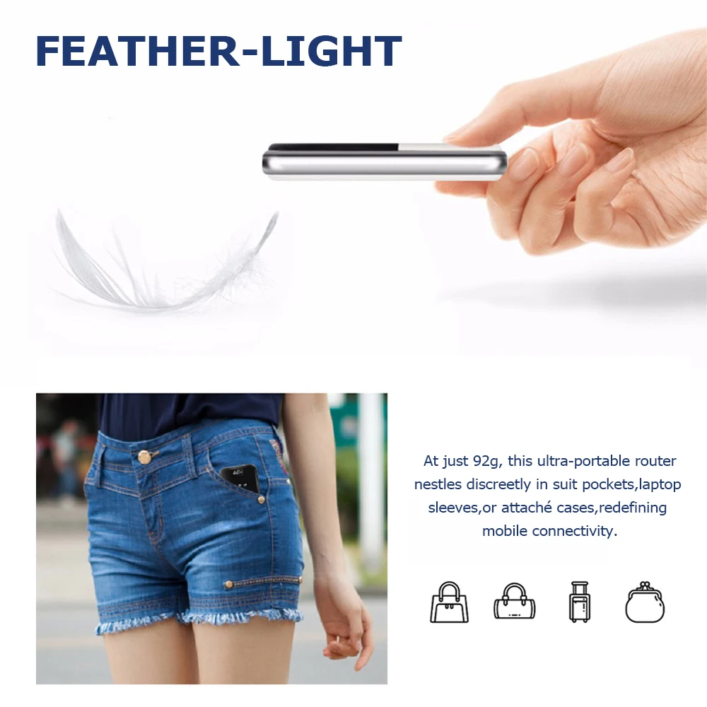 TIANJIE MF903 4G MiFi Router 150Mbps Wifi Router 2100mAh แบตเตอรี่ตาข่าย Wifi Pocket Router แบบพกพา WiFi Hotspot SIM Router