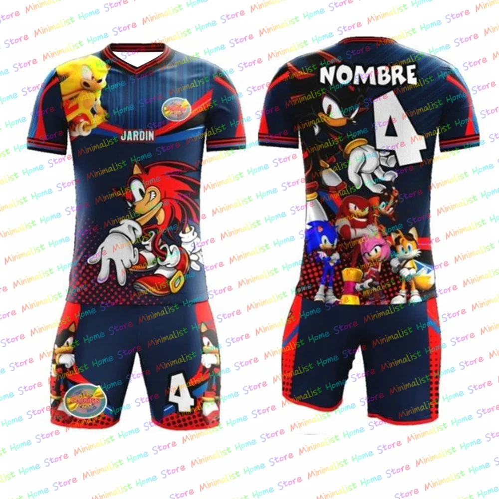 

MINISO Cartoon Design Edition футбольные майки комплекты Sonic Pattern для взрослых и детей специальное издание футбольные майки комплекты футбольные майки