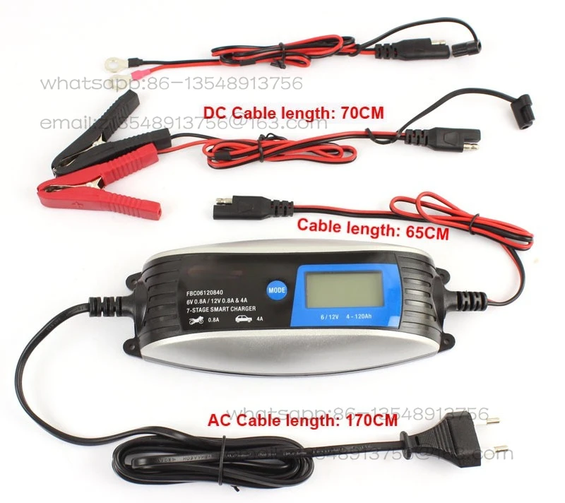 

12 В 6 В 7-ступенчатое мотоциклетное автомобильное умное зарядное устройство Прямые продажи с завода