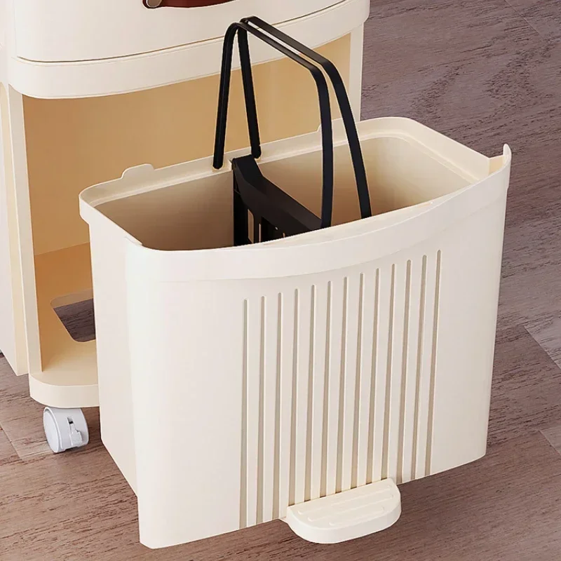 Kitchen Dry and Wet Separation Trash Bin, Large Capacity, Double-Layer Sorting Garbage Can, Lid Included, Household Essential