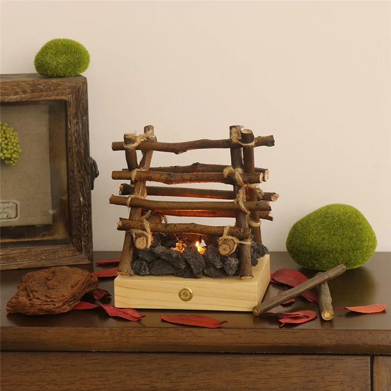 LICE-Small الكهربائية وهمية الموقد سجل ضوء الليل USB قابلة للشحن 3 طرق LED أضواء الليل النار وهمية مع الضوضاء البيضاء