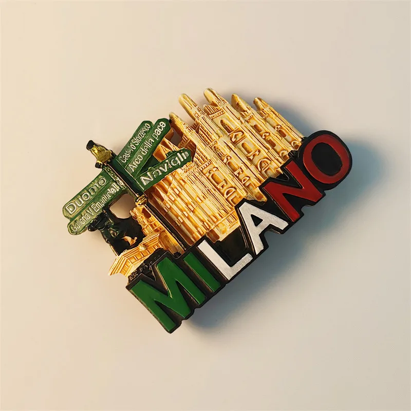 Italian creative landmark road sign decoration, visual 3D souvenir decoration, resin fridge magnet