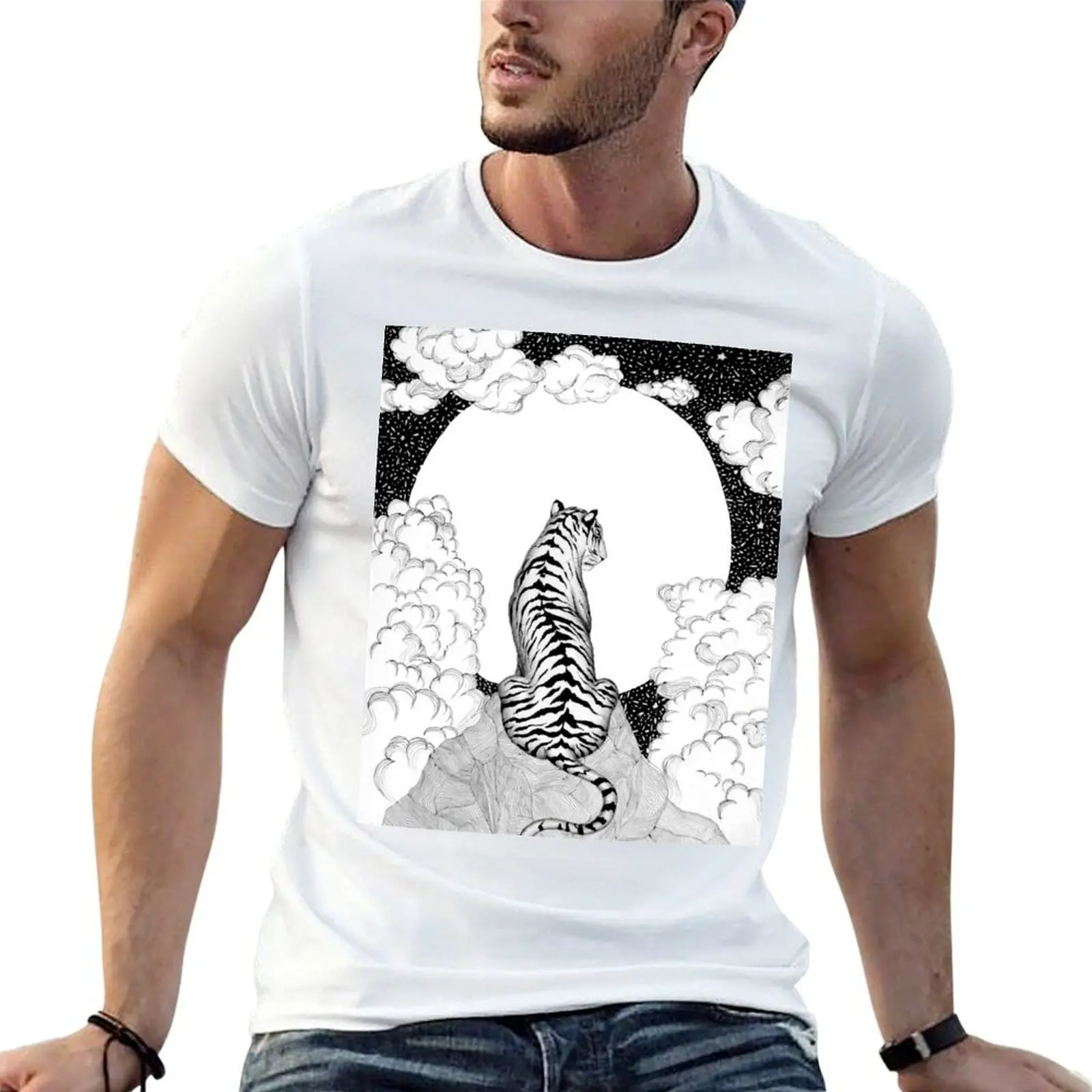 Tiger Moon T-Shirt Clothing funny gifts shirts graphic tee men