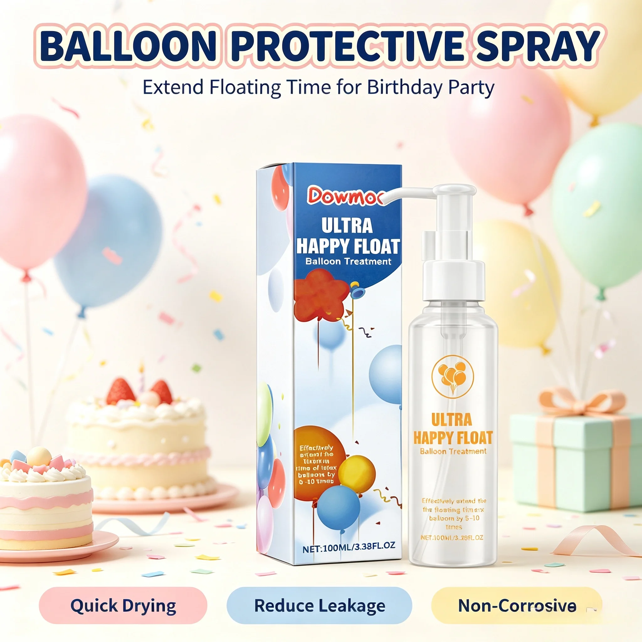 Balloons Protect Spray Quick‑Drying Extend Helium Balloons Floating Time Enhance Gloss Party Supplies Eco‑Friendly Balloon Spray