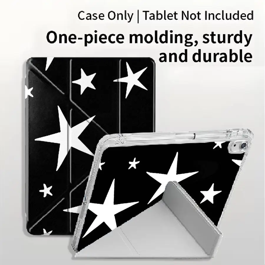 

Holder Cover Tablet Case For iPad Air 4 5 M3 M2 M4 11inch 11th 10th 9th 8th 7th 12.9inch Mini 6 7 Pro 2025 Y-Fold White Star