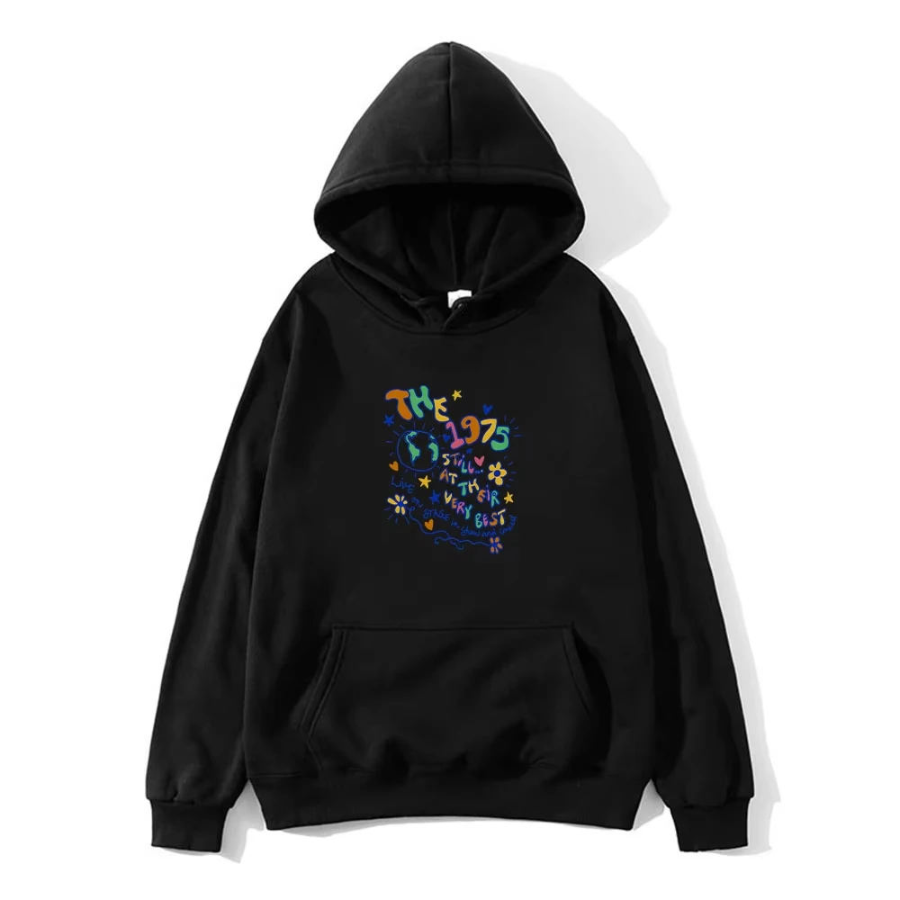 Sudadera con capucha y bolsillo para hombre y mujer, Jersey informal con estampado Grunge, moda Pop Funko, invierno, 1975