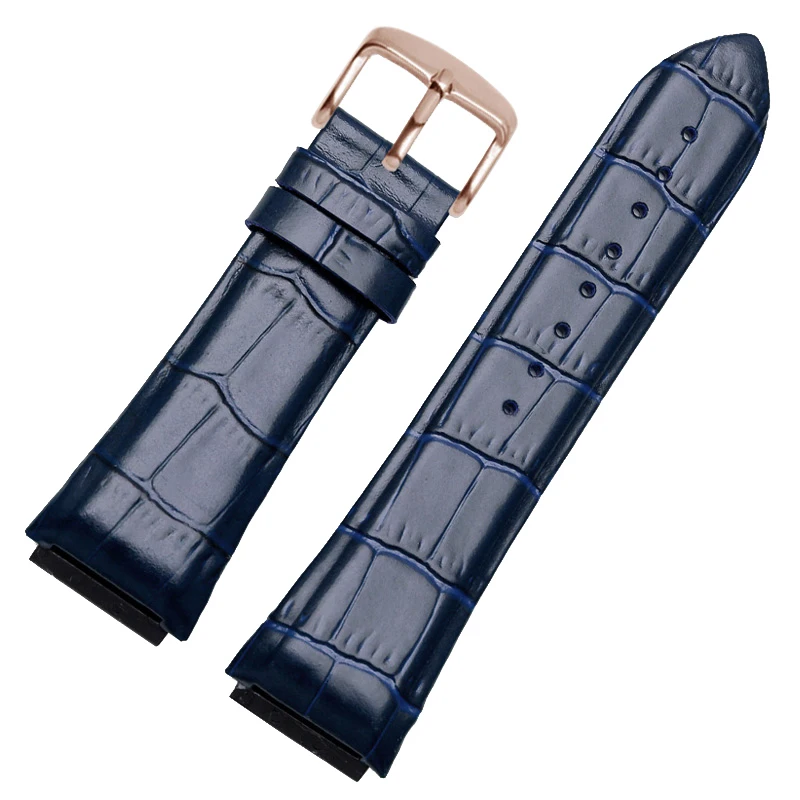 Genuine Leather Watchbands for GUESS Blue W0247G3 W0040G3 W0040G7  Watch with Male Convex Interface Watch Strap