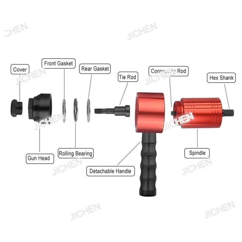 

neu Electric Pneumatic Rivet Aluminum Nail Set Clutch Hand Automatic Nut Puller Head