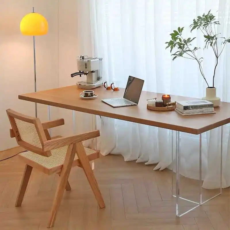 مكتب مكتب خشبي قائم فاخر طويل جمالي عرض شمالي مكتب مكتب تنفيذي بسيط أثاث تجاري من سكريفانيا