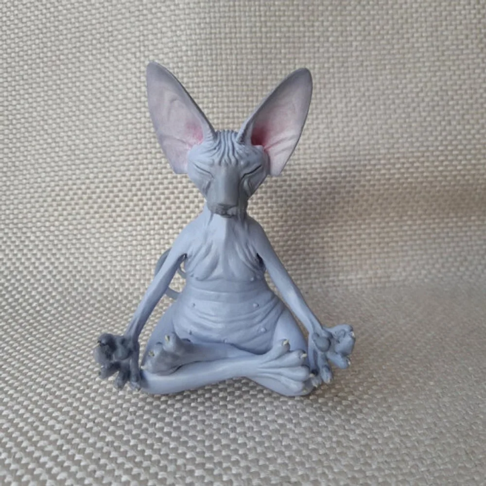 

Resin Simulation Hairless Cat Figurine Hairless Cat Sphinx Cat Sphinx Cat Animal Model Figure Simulation DIY