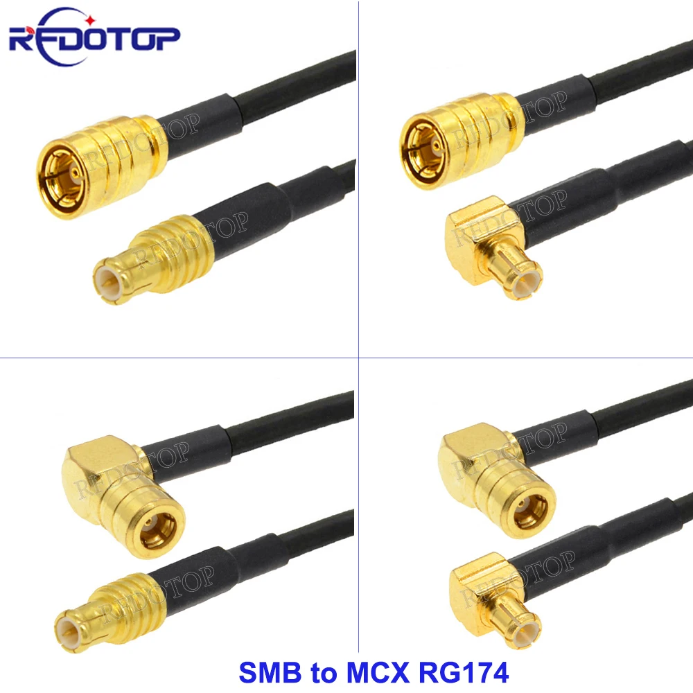 1Pcs SMB to MCX RG-174 SMB Female to MCX Male/Female Connector RG174 Pigtail 50Ohm Extension Cable for DAB Aerial Antenna