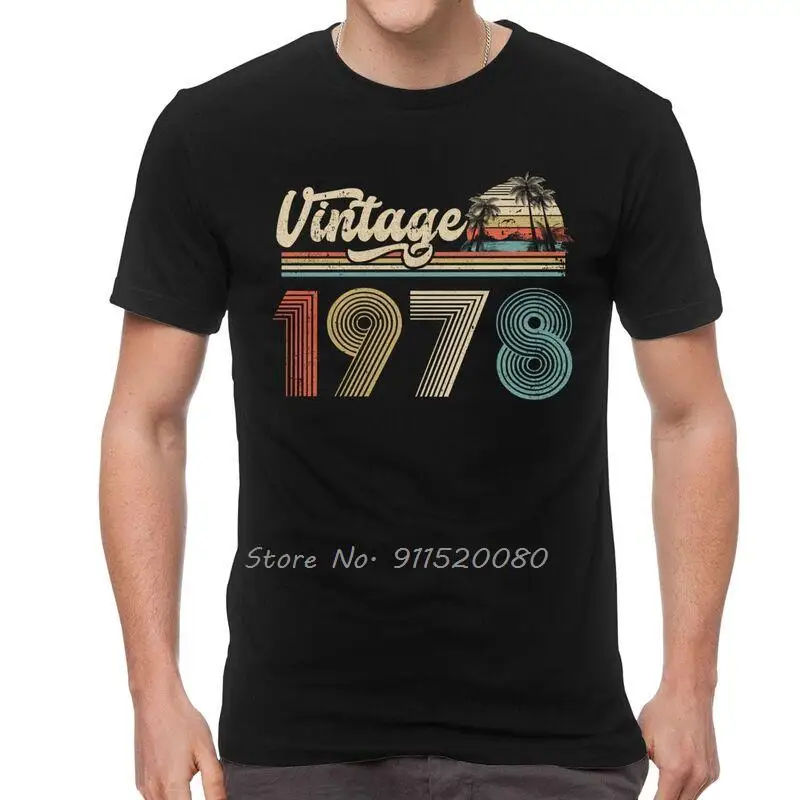 Classic Vintage 1978 T Shirts Men Cotton T-shirt Birthday Gift Tee hip hop Tshirt Gift Streetwear Harajuku