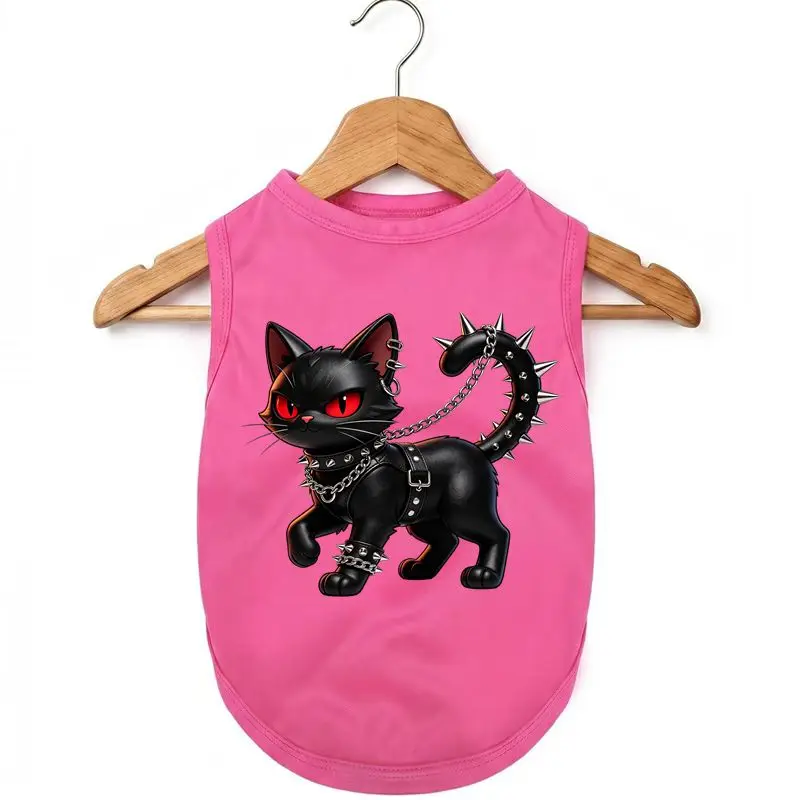 Dog Cooling Vest Punk Rock Stud Cat Graphic Quick Dry Pet Summer Clothes Small Dog Cat Casual T-Shirt Yellow
