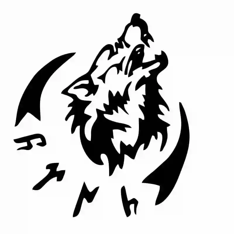 15cm Creative Wolf Head Pattern Products Car Sticker Exterior Parts Decoration Decals Motorcycle Stickers Personality, Cute, PVC