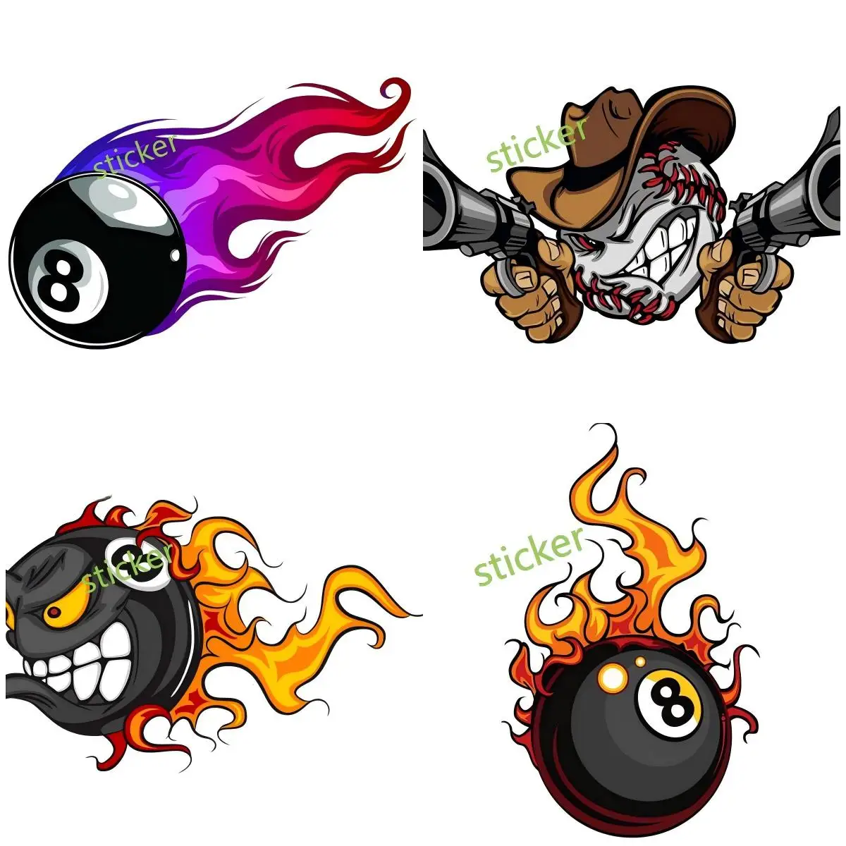 

8 ball decal Car Body Phone Bumper Guitar Truck Windows Sports Racing Exterior Decor Scratch-Proof Accessories