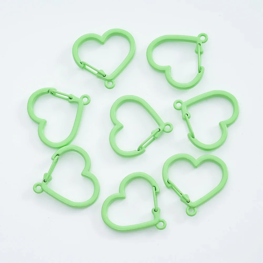 Candy Color Plated Love Heart Metal Lobster Hooks Universal  Connector Clip for Jewelry Making Key Rings Accessories