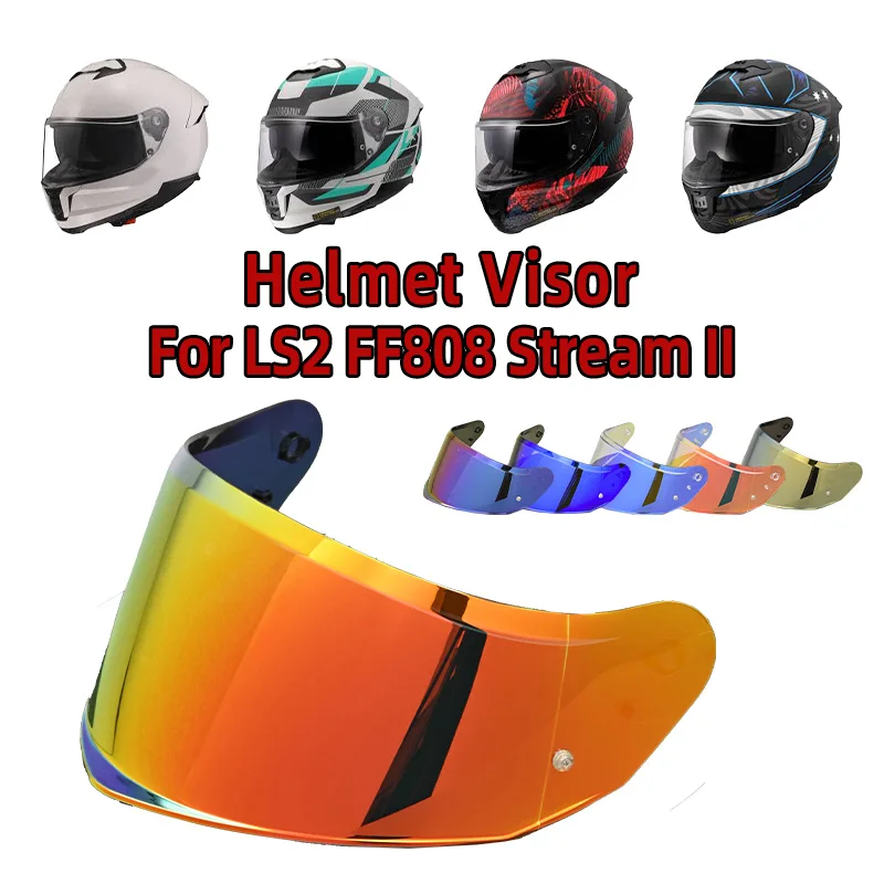 Visor For LS2 FF808 Stream II Full Face Helmet Lens Anti-UV Windproof with stickers Motorcycle Accessories Capacete Casco Moto
