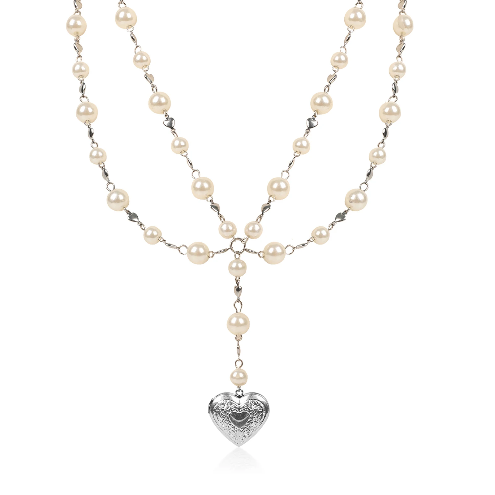 Personalized Heart Locket Necklace for Women Stainless Steel Engraved Keepsake Charm Jewelry
