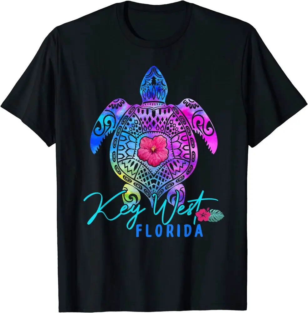 Key West Florida Tie Dye Sea Turtle Vacation 2023 T-Shirt Size S-5XL Anime Graphic T-shirts for Men Clothing Women Tees High Qua