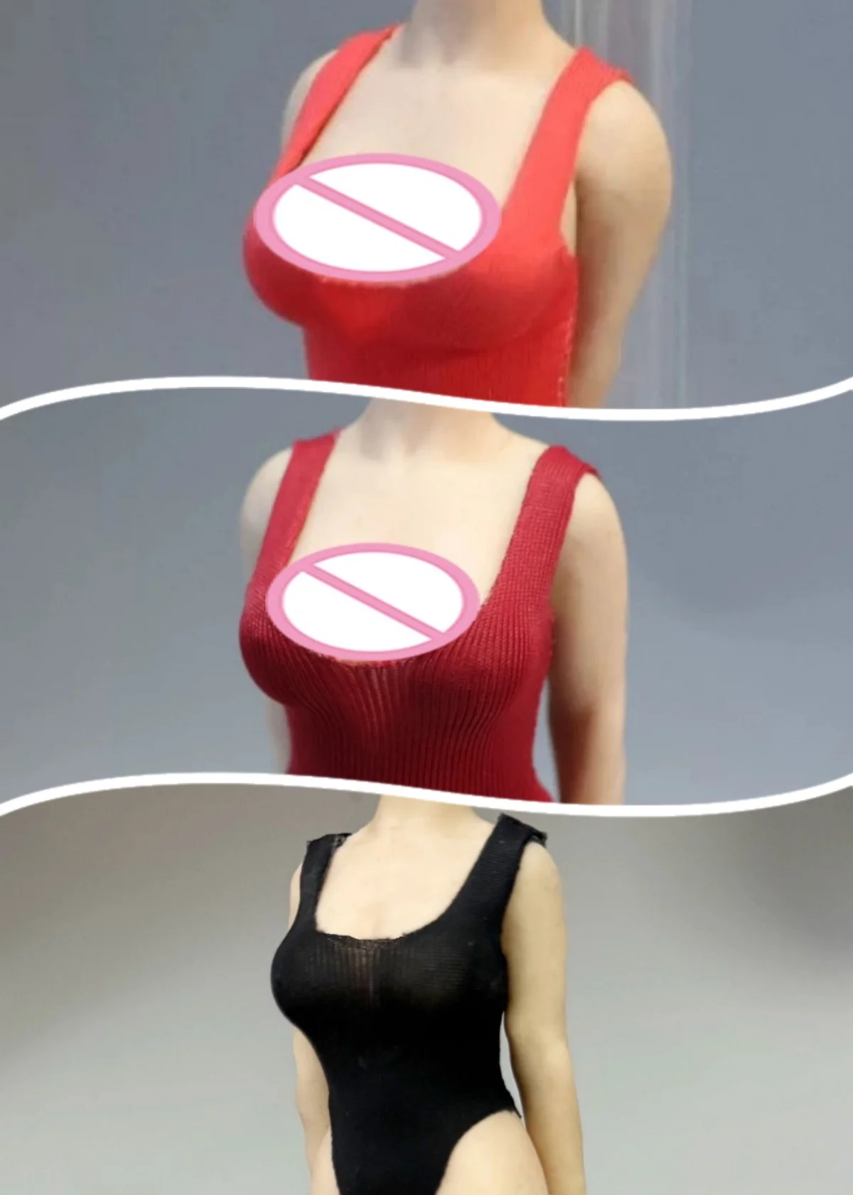 

【Clothing Only】1/12 Scale Female Soldier Clothing Accessories Laser Cutting Low-cut Knitted Monokini Fit 6''Action Figure Model