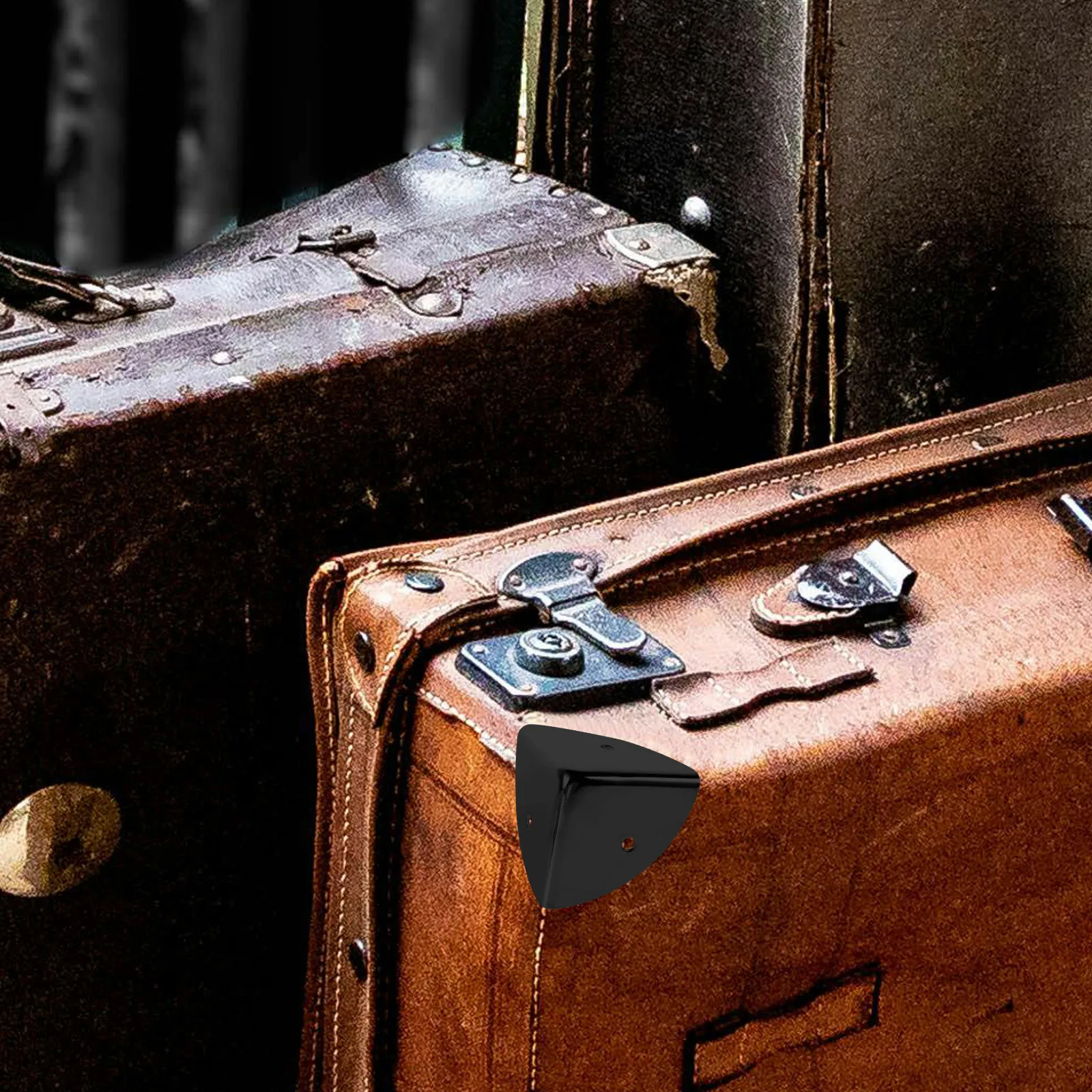 16Pcs Black Metal Corner Protectors Hardware Accessories Kit for Toolboxes Cabinet Edge Corner Guard Furniture